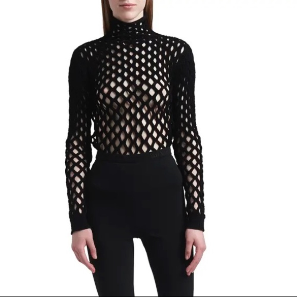 Valentino Mesh Turtleneck Top